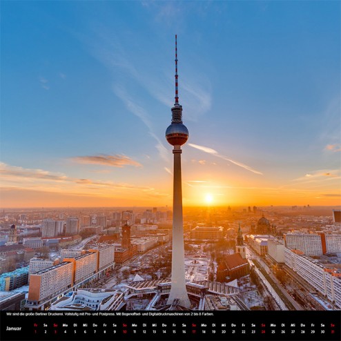 Kalender quadratisch 42x42cm (schwarz)